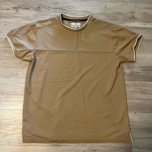 Men's Scott James Tan Short Sleeve Crewneck Shirt Size Medium